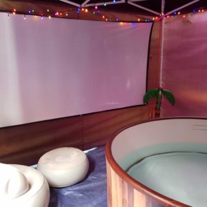 Hot tub and cinema screen