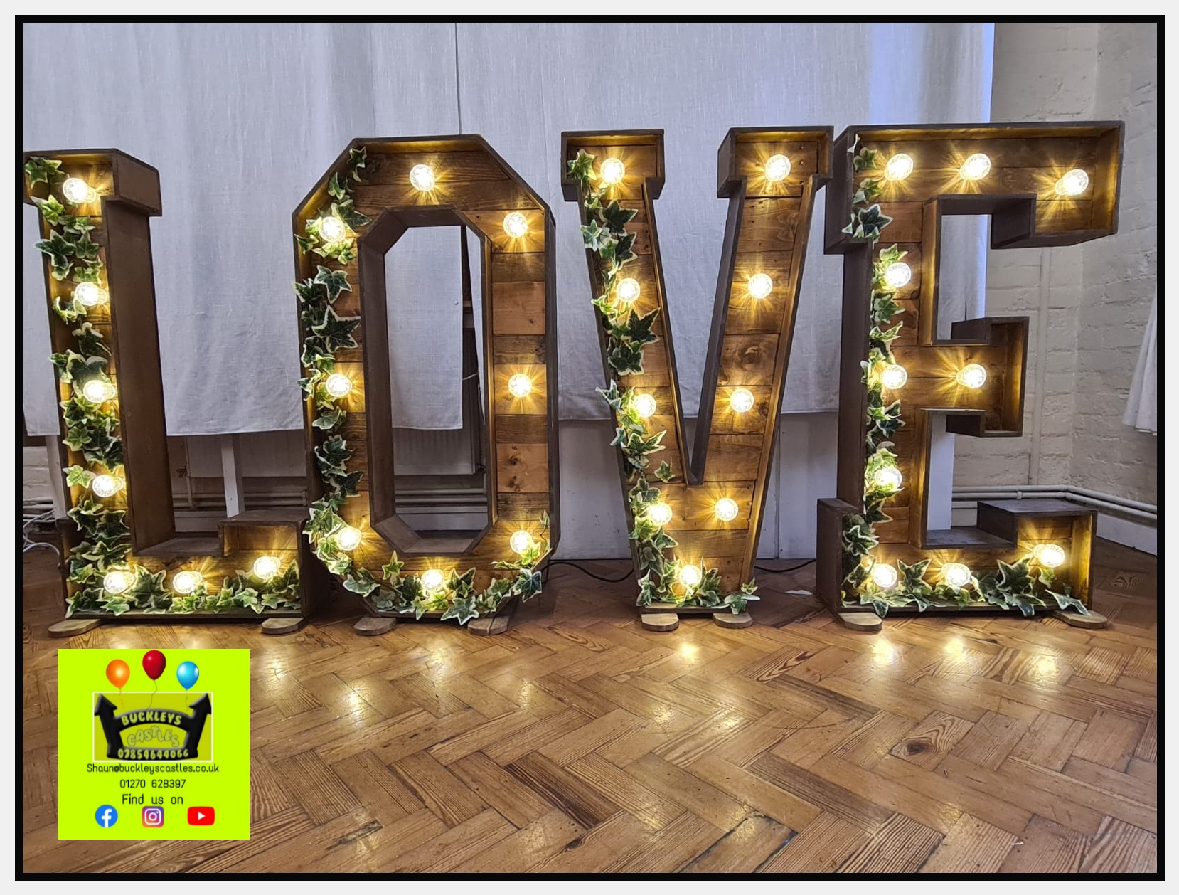led love rustic letters